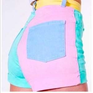American Apparel Color block shorts